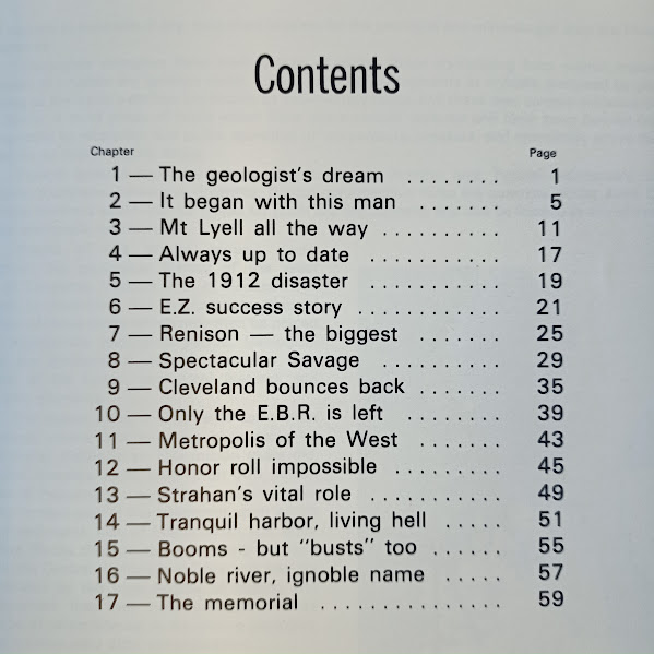 Contents of 100 Years of Western Tasmanian Mining