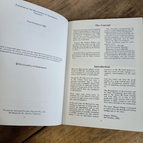 Sample opening pages Miners Siding booklet