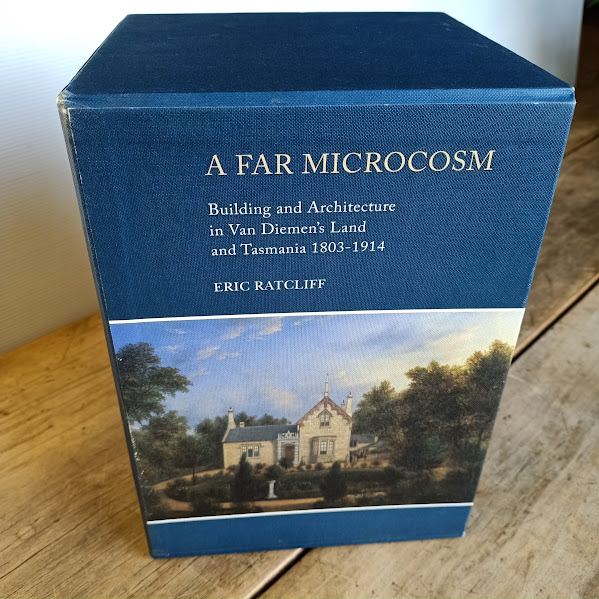 Slipcase shot of Far Microcosm set of Tasmanian architectural history