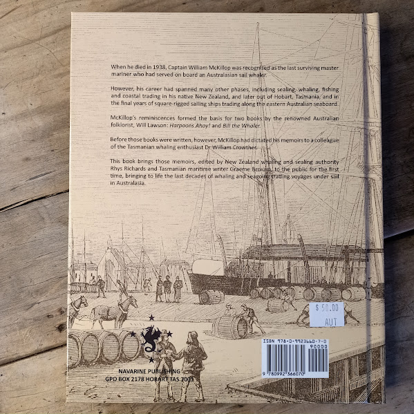 Back cover of Last of the Sail Whalers hardcover book
