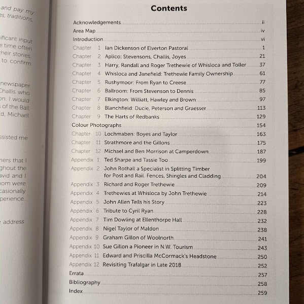 Contents page from Reaching Out From Ben Lomond local history