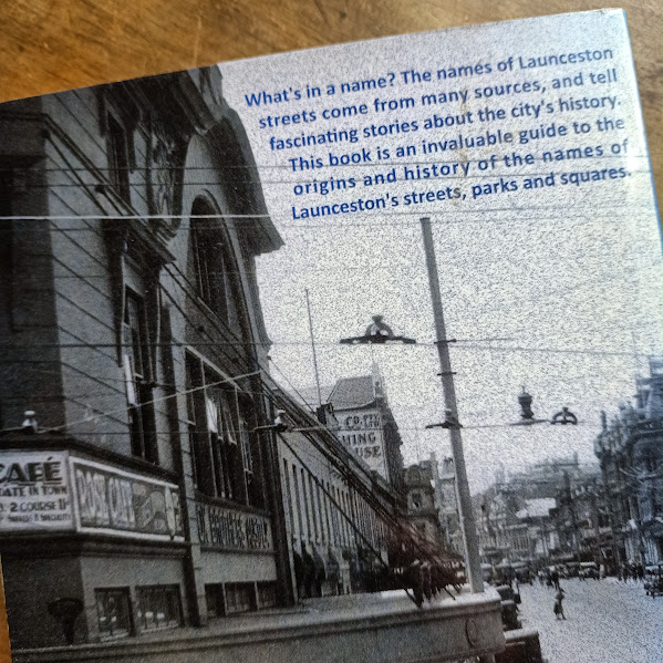 Back cover of History in our Streets, Launceston