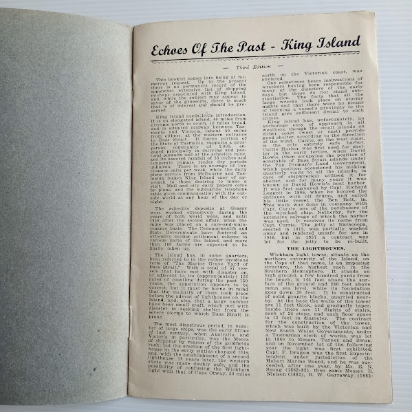 First page of Echoes of the Past Shipping Disasters on King Island