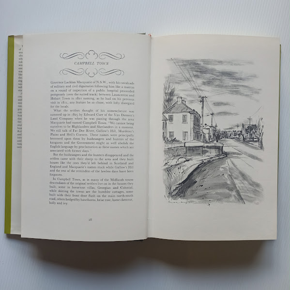 Sample page from Historic Tasmania Sketchbook showing Foxhunters Return Campbell Town