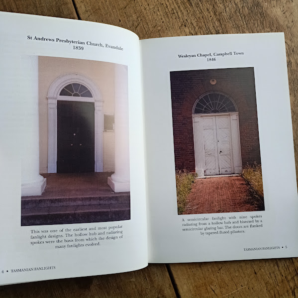 Sample page from Tasmanian Fanlights showing doors from Campbell Town and Evandale
