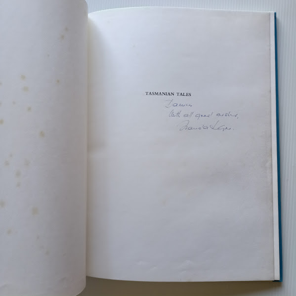 Signature page from Tasmanian Tales by Nairda Lyne