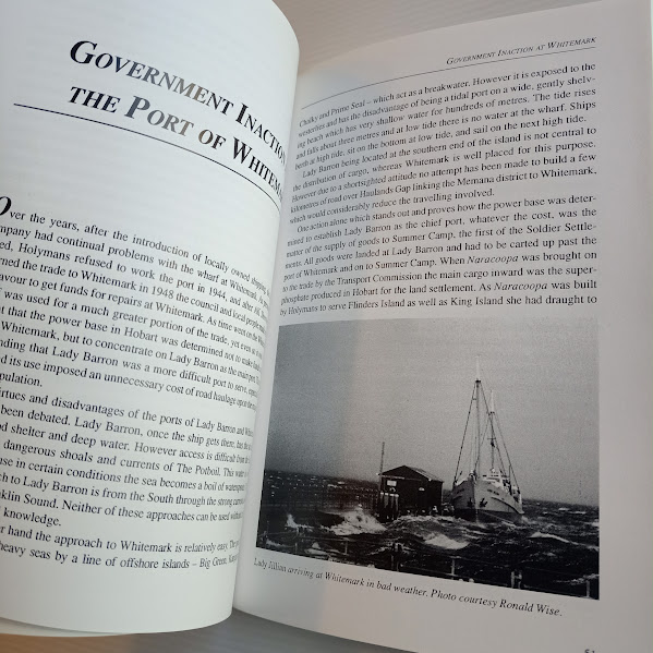 Sample illustrated page from Sail on the Tide Flinders Island shipping