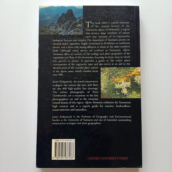 Back cover of Alpine Tasmania