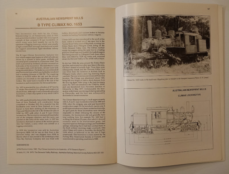 Sample page from Locomotives of Tasmanian Transport Museum