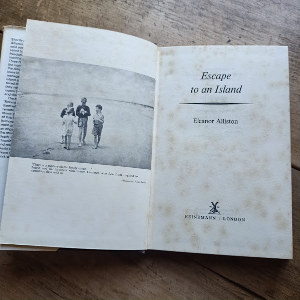 Sample foxed page from Escape to an Island
