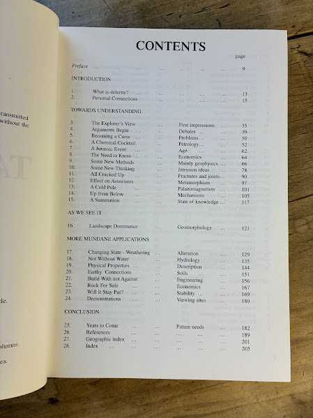 Contents page from The Rock Which Makes Tasmania