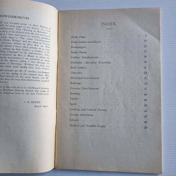 Contents page History of the Deloraine Municipality