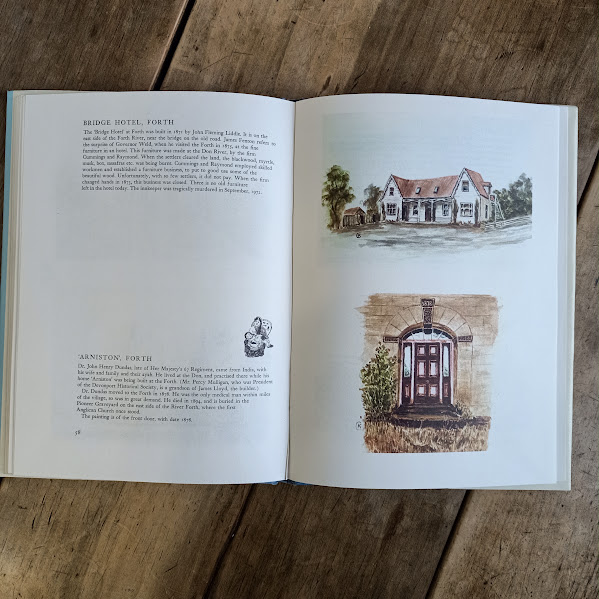 Bridge Hotel and Arniston illustrations Forth from Early Houses of North West Coast of Tasmania