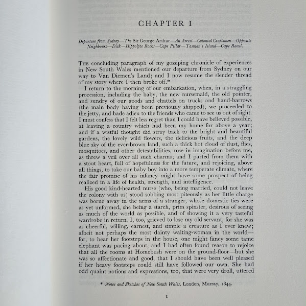 Page 1 text from Louisa Anne Meredith My Home in Tasmania 1979 ed