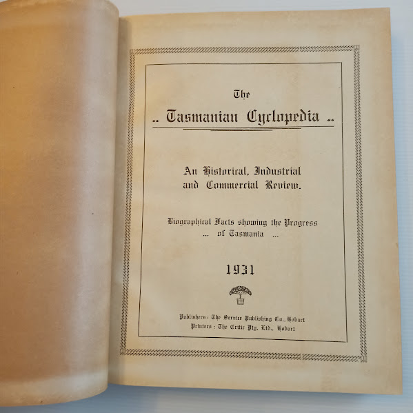 Title page Cyclopedia of Tasmania 1931
