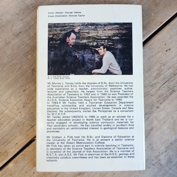 Back cover of Geology and Lanscape of Tasmania book