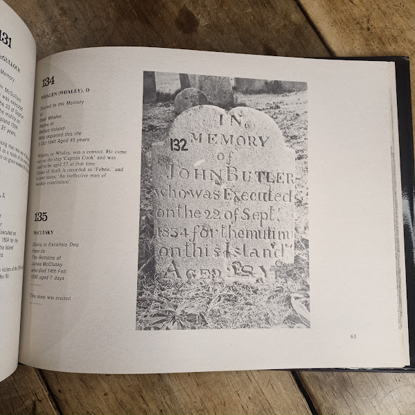 Sample page from Colonial Era Cemetery of Norfolk Island