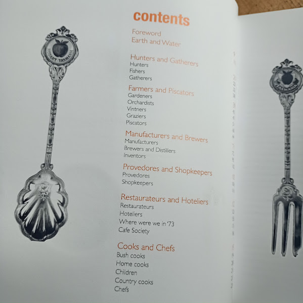 Contents page 1 of 2 of Before We Eat - Tasmanian food history