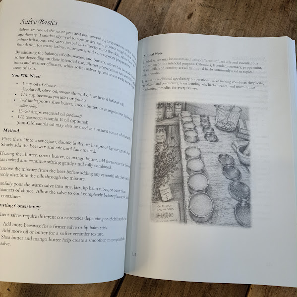 Sample page of salve basics in Tasmanian Herbal Apothecary