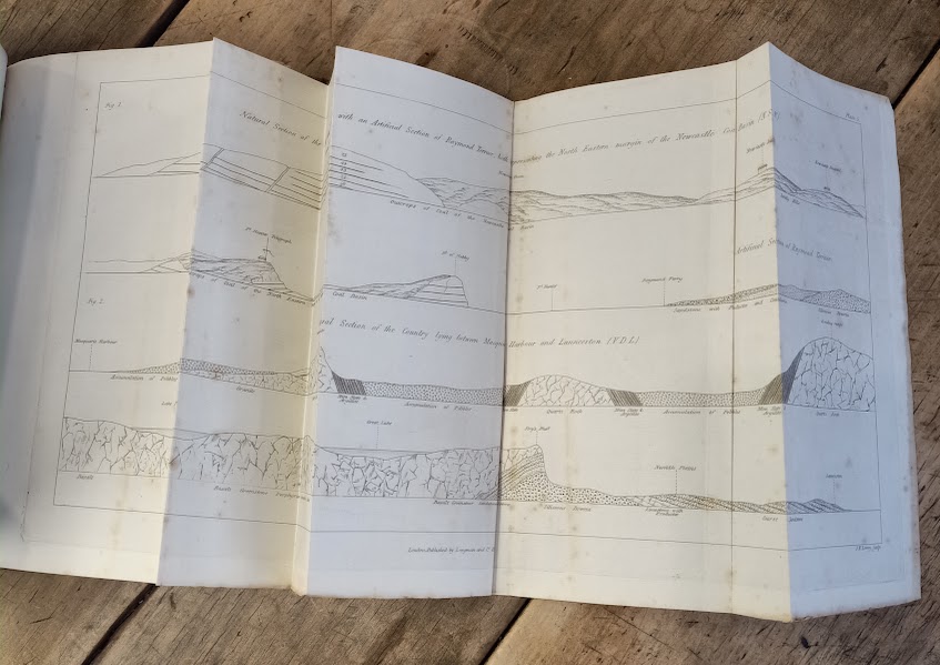 Fold-out diagram 1845 Strzelecki's New South Wales and Van Diemen's Land