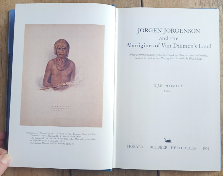 Title page from Jorgen Jorgenson and the Aborigines of Van Diemen's Land