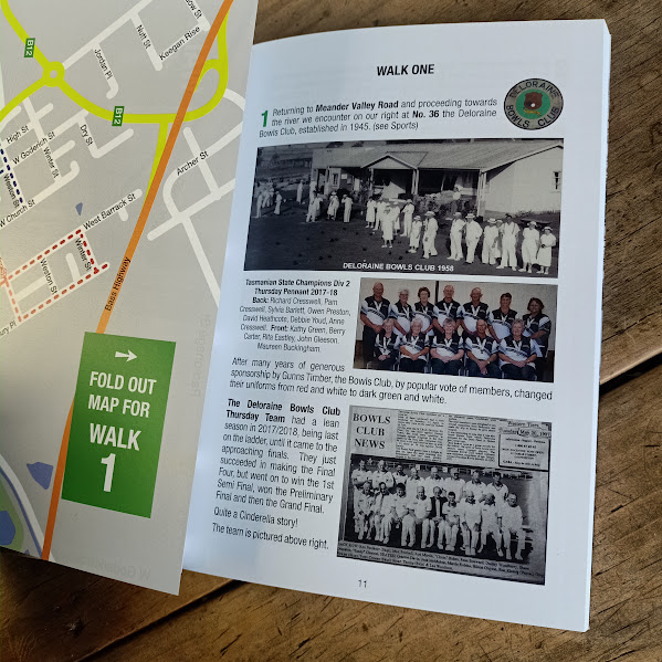 Sample walk page from In Pioneers' Footsteps exploring Deloraine and Meander Valley