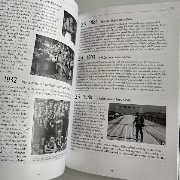 Sample illustrated page from 366 Days a Tasmanian history event for every day of the year