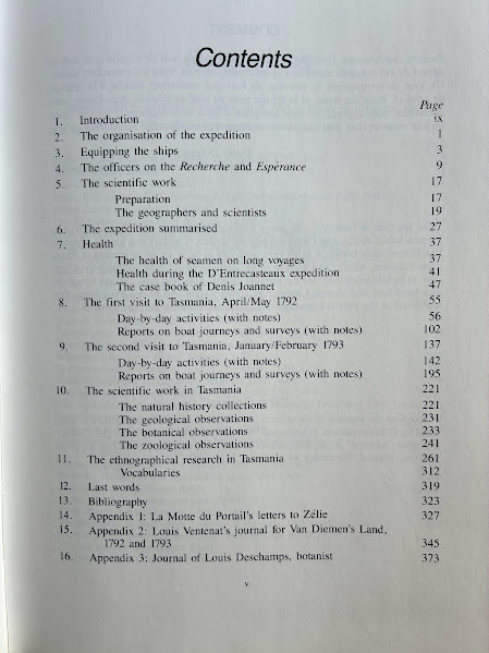 Contents page of The General