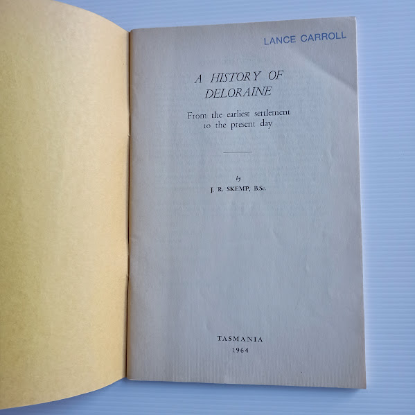 Title page History of the Deloraine Municipality