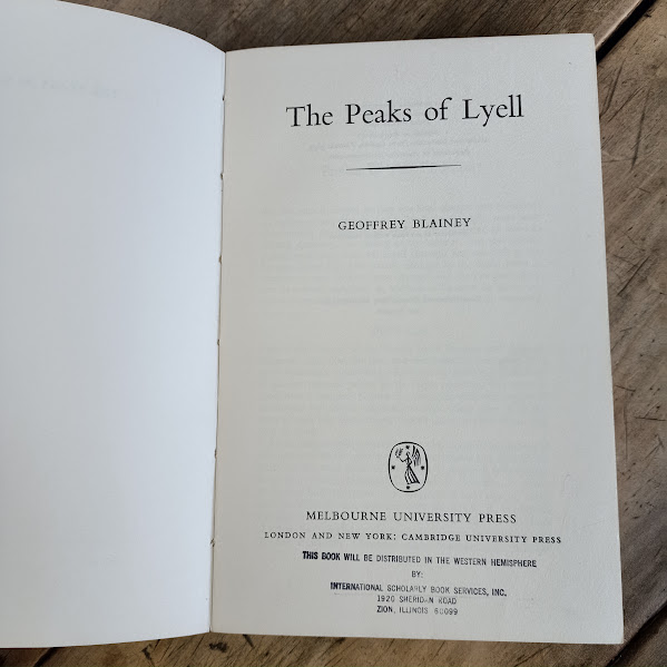 Title page of Peaks of Lyell 3rd edition softcover
