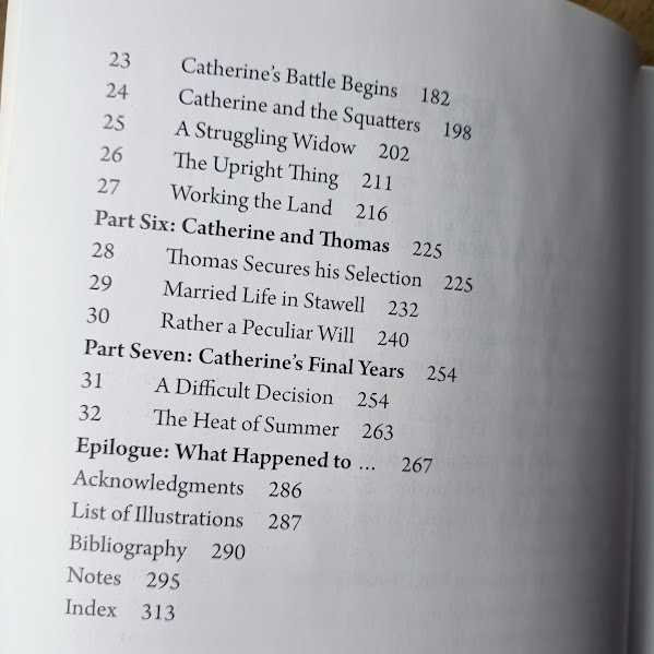 Contents page 2 of 2 from Catherine McMahon Remarkable Convict Woman biography