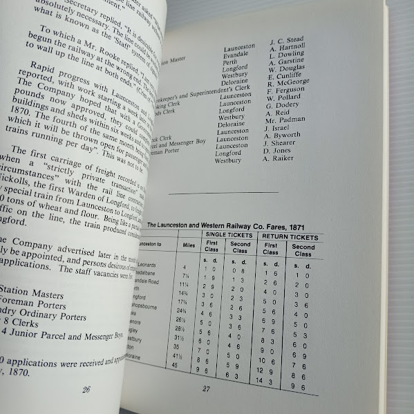 Sample page from The Brief History of the Launceston Western Railway 1867-1904