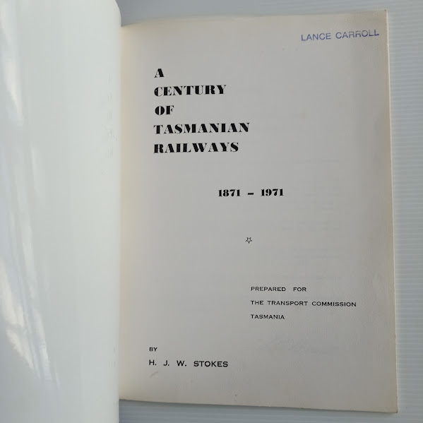 Century of Tasmanian Railways titlepage
