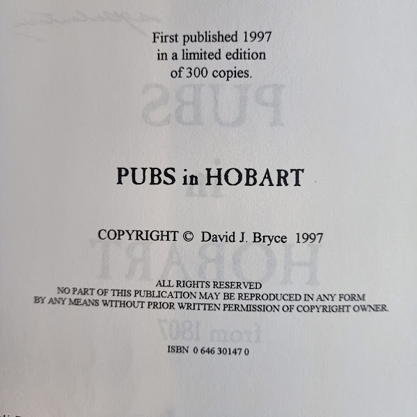 Publication details Pubs in Hobart from 1807