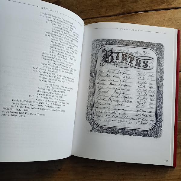 Sample page Winspear family history