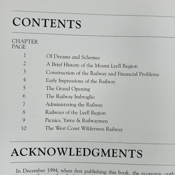 Contents page ABT Railway hardcover book