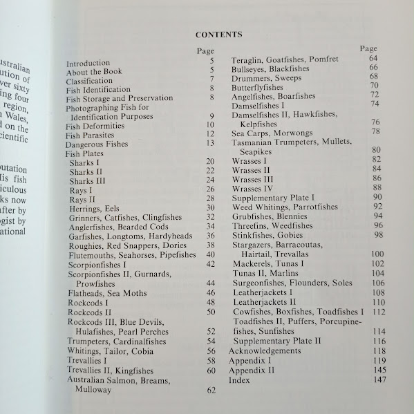 Contents Sea Fishes of Southern Australia