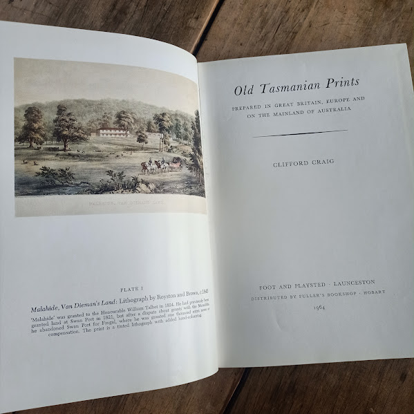 Title page of Old Tasmanian Prints by Clifford Craig