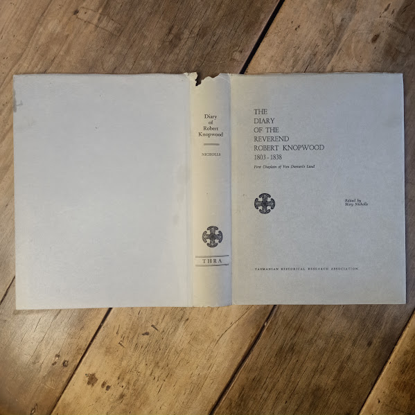 Dustjacket of Diary of Rev Robert Knopwood HCDJ