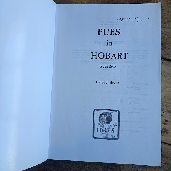 title page Pubs in Hobart from 1807