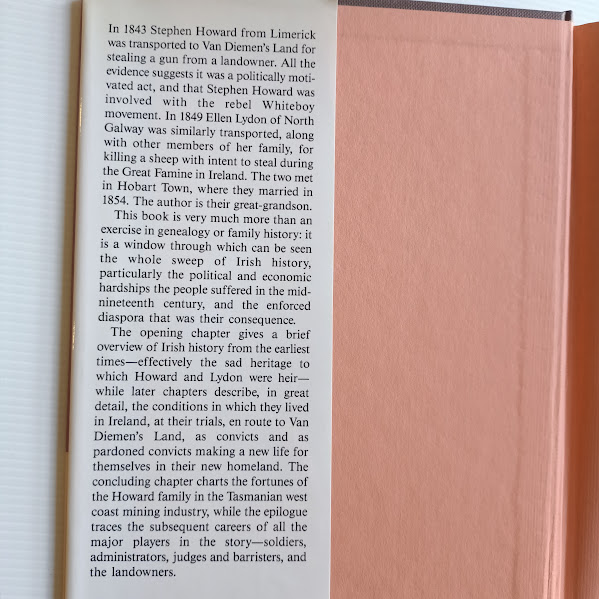 Front flap To Hell or To Hobart hardcover