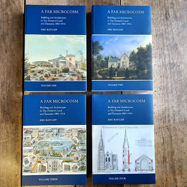 4 softcover volumes of Far Microcosm set of Tasmanian architectural history