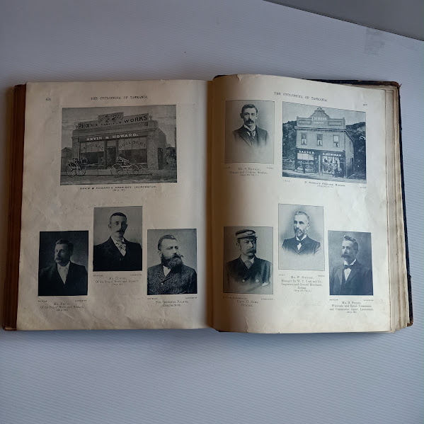 Volume 2 sample photos page of The Cyclopedia of Tasmania 1900 2-volume set
