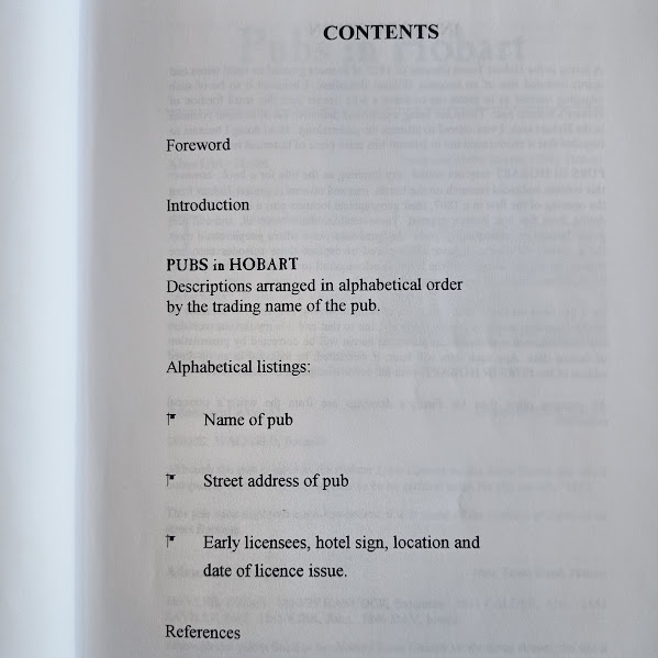 Contents Pubs in Hobart from 1807