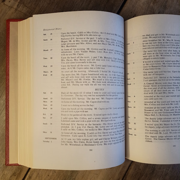 Sample page presentation copy Diary of Rev Robert Knopwood