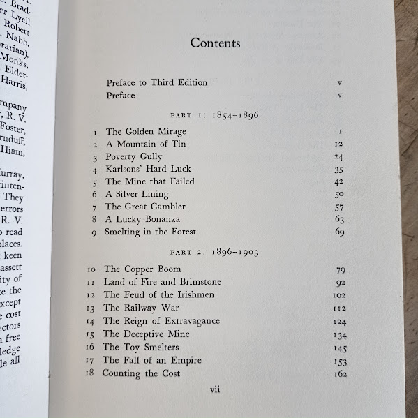 Contents page 1 of 2 Peaks of Lyell 3rd edition softcover