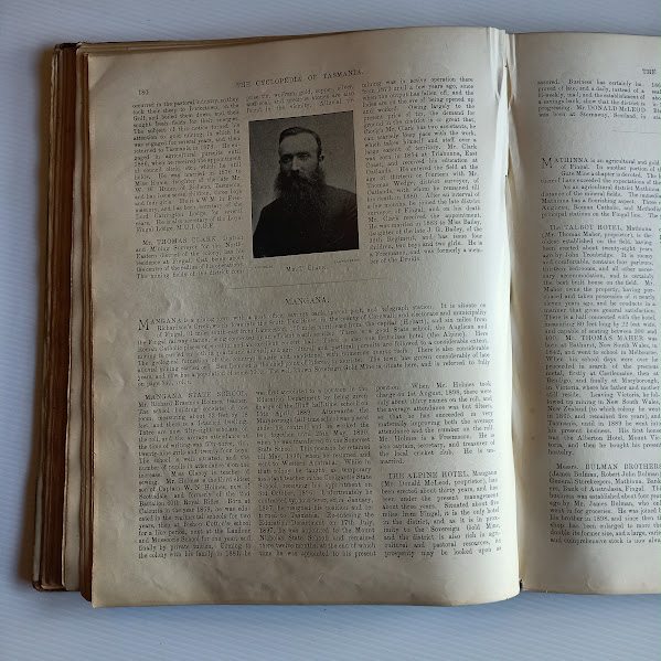 Volume 2 sample page of The Cyclopedia of Tasmania 1900 2-volume set
