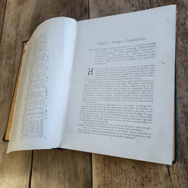 Sample page binding loosening Tasmanians in the Transvaal by John Bufton 1905