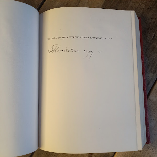 Presentation copy Diary of Rev Robert Knopwood