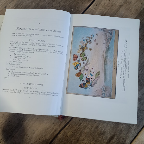 Sample illustration in colour More Old Tasmanian Prints book by Clifford Craig